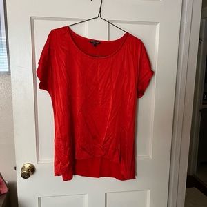 Eileen Fisher silk red top large